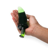 Hand-blown clear glass Kafir anal plug with smooth texture and tapered design